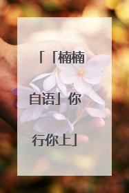 「楠楠自语」你行你上
