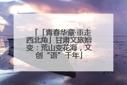 「青春华章·重走西北角」甘肃文旅嬗变：荒山变花海，文创“语”千年
