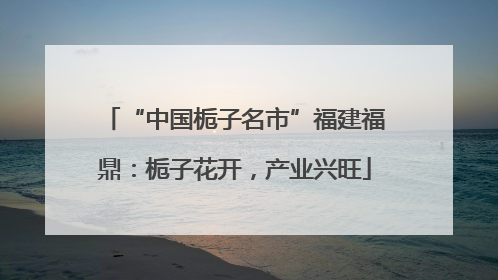 “中国栀子名市”福建福鼎：栀子花开，产业兴旺