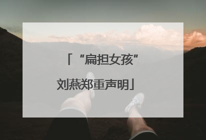 “扁担女孩”刘燕郑重声明