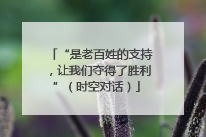 “是老百姓的支持，让我们夺得了胜利”（时空对话）