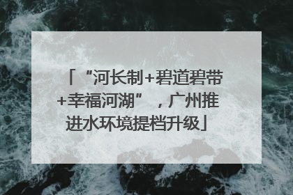 “河长制+碧道碧带+幸福河湖”，广州推进水环境提档升级