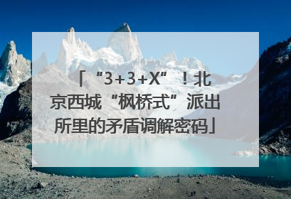 “3+3+X”！北京西城“枫桥式”派出所里的矛盾调解密码