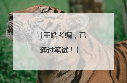 王皓考编，已通过笔试！