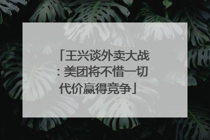 王兴谈外卖大战：美团将不惜一切代价赢得竞争