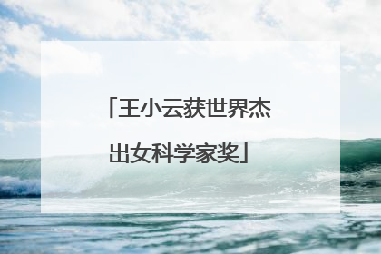 王小云获世界杰出女科学家奖