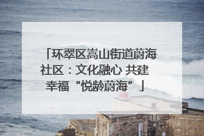 环翠区嵩山街道蔚海社区：文化融心 共建幸福“悦龄蔚海”