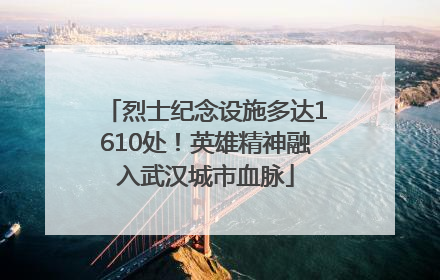 烈士纪念设施多达1610处！英雄精神融入武汉城市血脉
