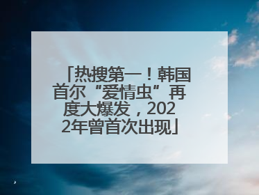 热搜第一！韩国首尔“爱情虫”再度大爆发，2022年曾首次出现
