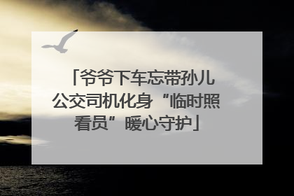 爷爷下车忘带孙儿 公交司机化身“临时照看员”暖心守护