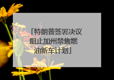 特朗普签署决议 阻止加州禁售燃油新车计划