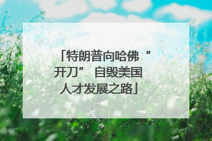 特朗普向哈佛“开刀” 自毁美国人才发展之路