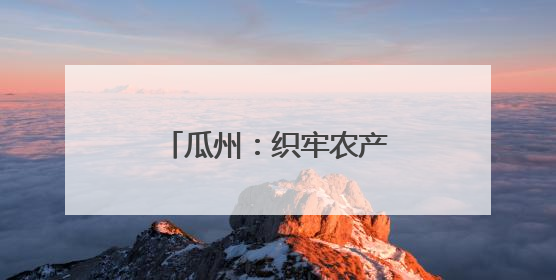 瓜州：织牢农产品“安全网”守护群众“菜篮子”