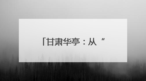 甘肃华亭：从“黑煤”到“绿链”的转型突围
