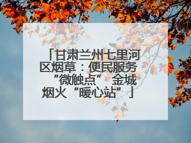 甘肃兰州七里河区烟草：便民服务“微触点” 金城烟火“暖心站”