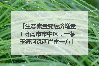 生态流量变经济增量！济南市市中区：一条玉符河绿两岸富一方