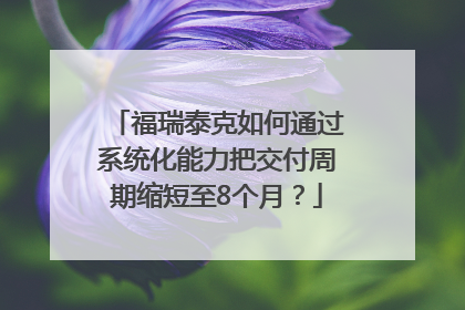 福瑞泰克如何通过系统化能力把交付周期缩短至8个月？