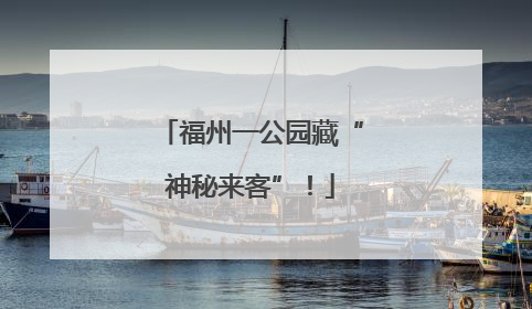 福州一公园藏“神秘来客”！