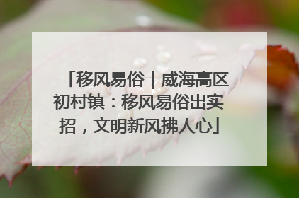 移风易俗｜威海高区初村镇：移风易俗出实招，文明新风拂人心