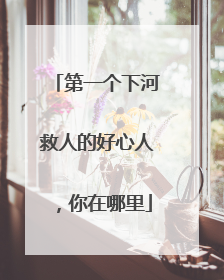 第一个下河救人的好心人，你在哪里