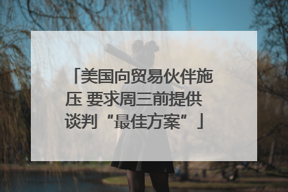美国向贸易伙伴施压 要求周三前提供谈判“最佳方案”