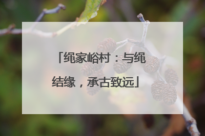 绳家峪村：与绳结缘，承古致远