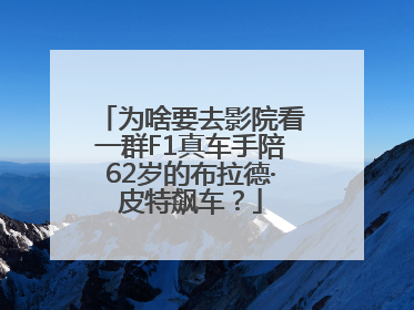 为啥要去影院看一群F1真车手陪62岁的布拉德·皮特飙车？