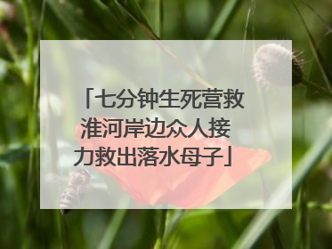 七分钟生死营救 淮河岸边众人接力救出落水母子