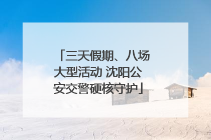 三天假期、八场大型活动 沈阳公安交警硬核守护
