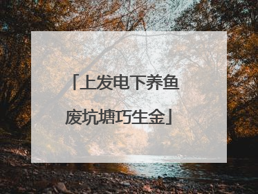 上发电下养鱼 废坑塘巧生金
