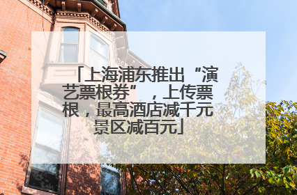 上海浦东推出“演艺票根券”，上传票根，最高酒店减千元景区减百元
