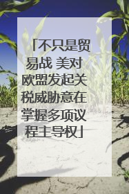 不只是贸易战 美对欧盟发起关税威胁意在掌握多项议程主导权
