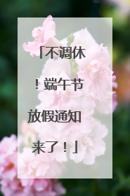 不调休！端午节放假通知来了！
