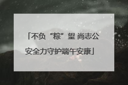 不负“粽”望 尚志公安全力守护端午安康