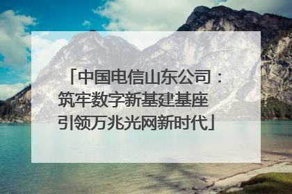 中国电信山东公司：筑牢数字新基建基座 引领万兆光网新时代