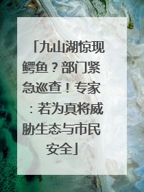九山湖惊现鳄鱼？部门紧急巡查！专家：若为真将威胁生态与市民安全