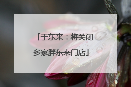 于东来：将关闭多家胖东来门店