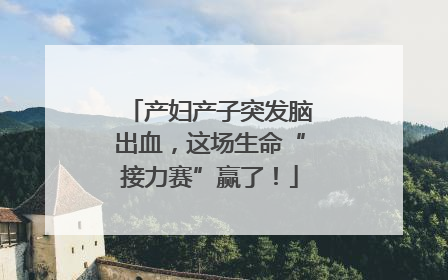 产妇产子突发脑出血，这场生命“接力赛”赢了！