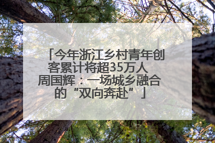 今年浙江乡村青年创客累计将超35万人 周国辉：一场城乡融合的“双向奔赴”