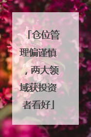 仓位管理偏谨慎，两大领域获投资者看好