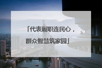 代表履职连民心，群众智慧筑家园