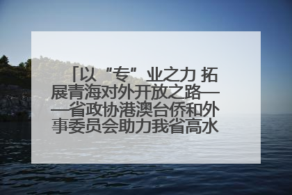 以“专”业之力 拓展青海对外开放之路——省政协港澳台侨和外事委员会助力我省高水平开放和高质量发展