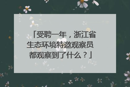 受聘一年，浙江省生态环境特邀观察员都观察到了什么？