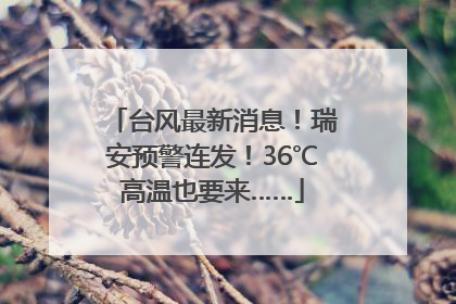 台风最新消息！瑞安预警连发！36℃高温也要来……