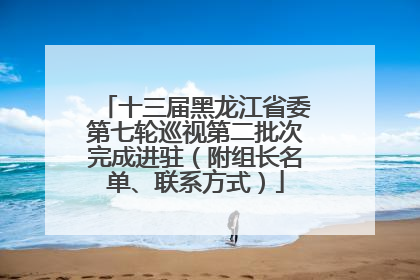 十三届黑龙江省委第七轮巡视第二批次完成进驻（附组长名单、联系方式）