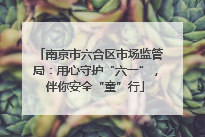 南京市六合区市场监管局：用心守护“六一”，伴你安全“童”行