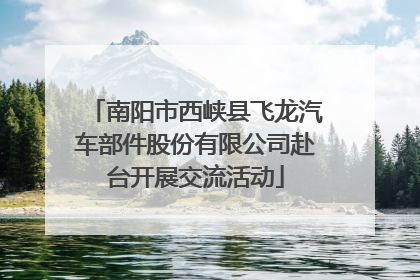 南阳市西峡县飞龙汽车部件股份有限公司赴台开展交流活动