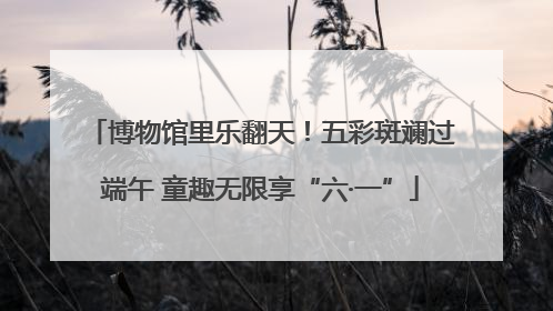 博物馆里乐翻天！五彩斑斓过端午 童趣无限享“六·一”