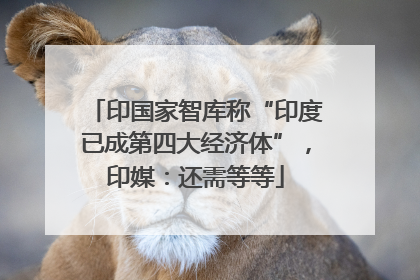 印国家智库称“印度已成第四大经济体”，印媒：还需等等