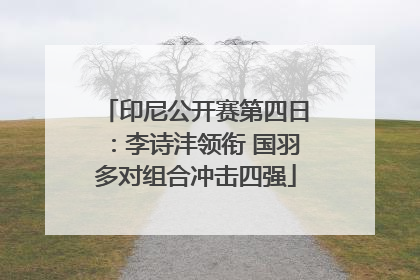 印尼公开赛第四日：李诗沣领衔 国羽多对组合冲击四强